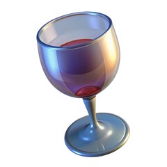 Transparent wine goblet reflects elegance Glass.  Empty cocktail glass shines.  Sophisticated design renders luxury Glass.  Glass isolated on white background.