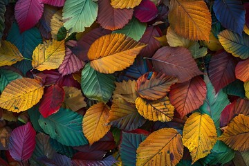 Colorful autumn leaves embellishing the trees in a forest landscape.