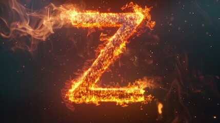 A burning letter Z against a dark background