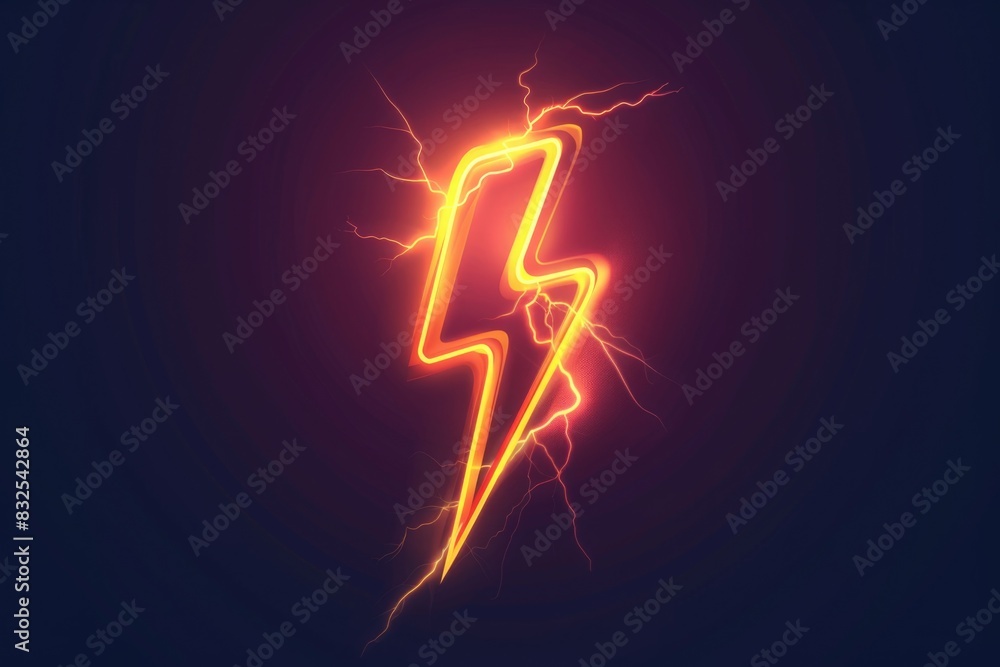 Aufkleber A close-up shot of a lightning bolt on a dark background, perfect for use in science and technology related content