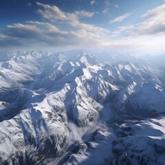 Obraz premium Pristine Snowy Peaks: Photorealistic 4K Landscape