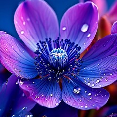 Obraz premium water drops on purple flower