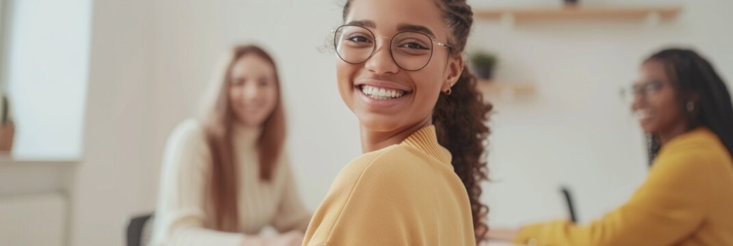 Diverse Financial Team Engages in High-Tech Planning Session in Modern Office: Smiling, Collaborative Professionals of Various Ages and Ethnicities