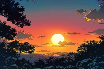 A sunset's warm embrace, a reflective moment