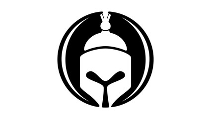 Fototapeta premium Spartan Helmet logo, black isolated silhouette