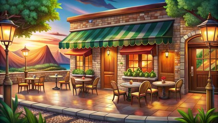 Obraz premium Restaurante elegante y rústico
