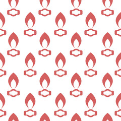 Gas flame simple icon seamless pattern on white