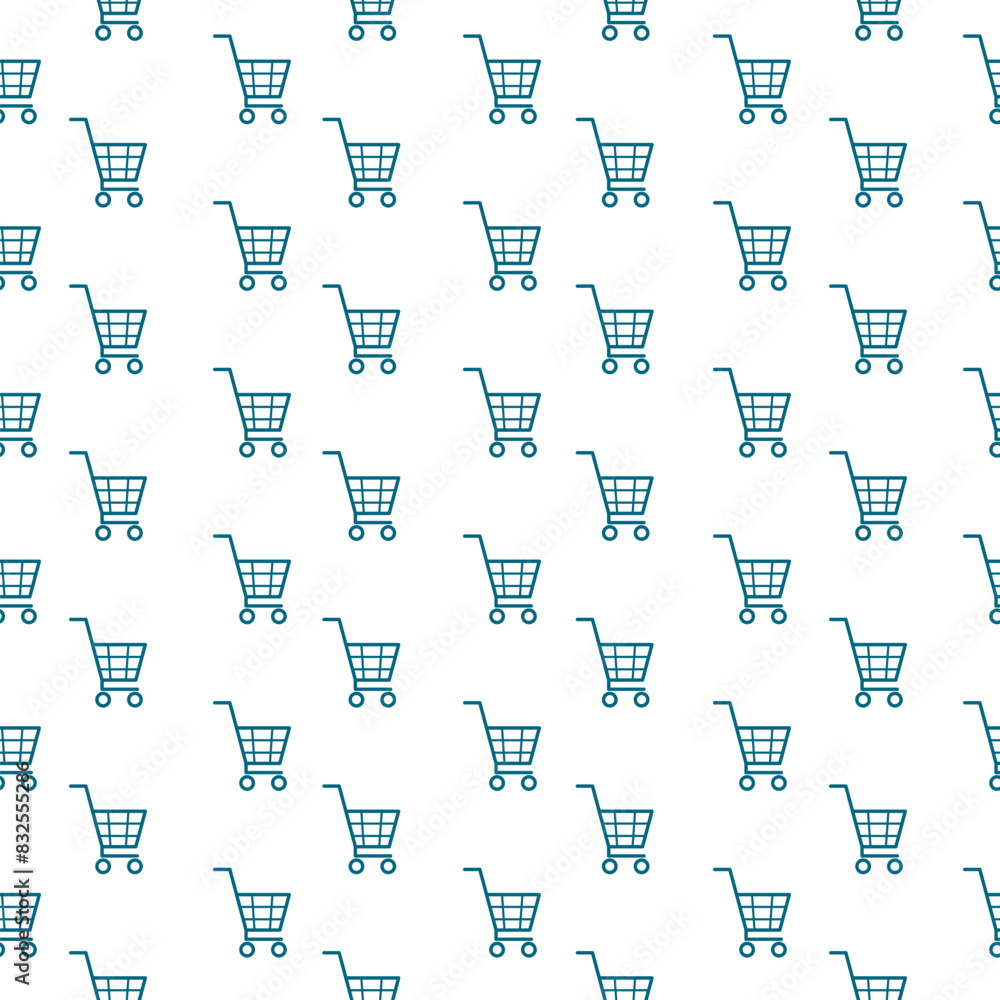 Poster shopping cart seamless pattern background