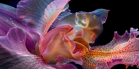 Orchid Sepal and Petal Morphology High resolution microscopic close up.