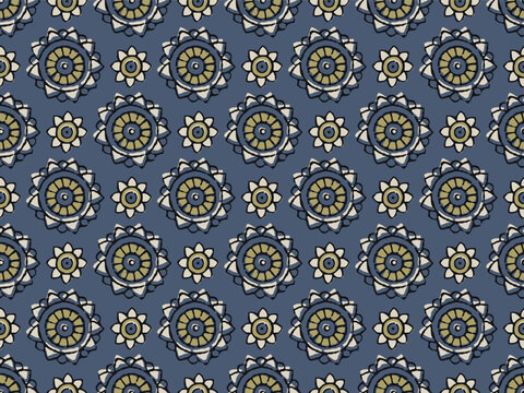 GEOMETRIC SEAMLESS PATTERNS IN EARTHY TONES AJRAKH PATTERN, HAND BLOCK PRINT, BATIK PRINT, INDIAN TEXTILE BACKGROUND