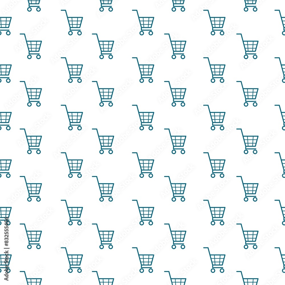 Poster shopping cart seamless pattern background