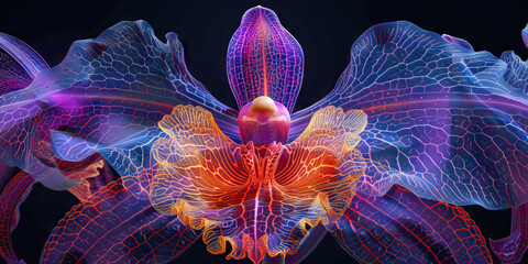 Orchid Sepal and Petal Morphology High resolution microscopic close up.