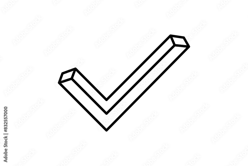 Poster checkmark icon. icon related to setup and setting. suitable for web site, app, user interfaces, prin