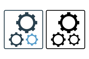 Settings icon. icon related to setup and setting. suitable for web site, app, user interfaces, printable etc. solid icon style. simple vector design editable