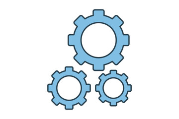 Settings icon. icon related to setup and setting. suitable for web site, app, user interfaces, printable etc. flat line icon style. simple vector design editable