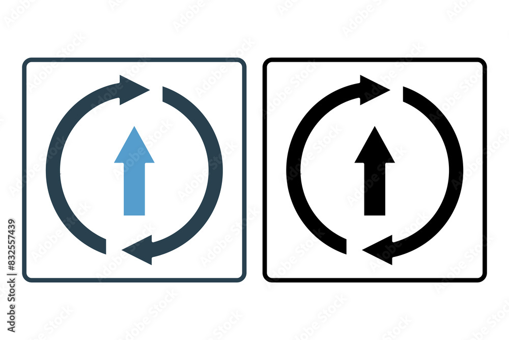 Poster update icon. icon related to setup and setting. suitable for web site, app, user interfaces, printab
