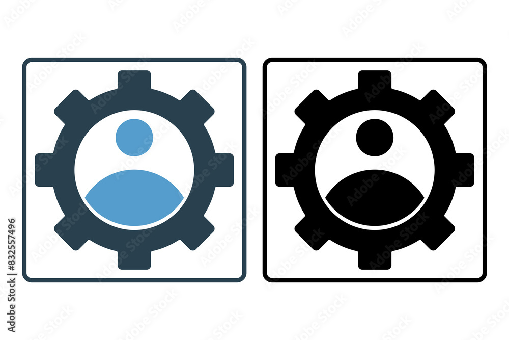 Poster user settings icon. icon related to setup and setting. suitable for web site, app, user interfaces, 