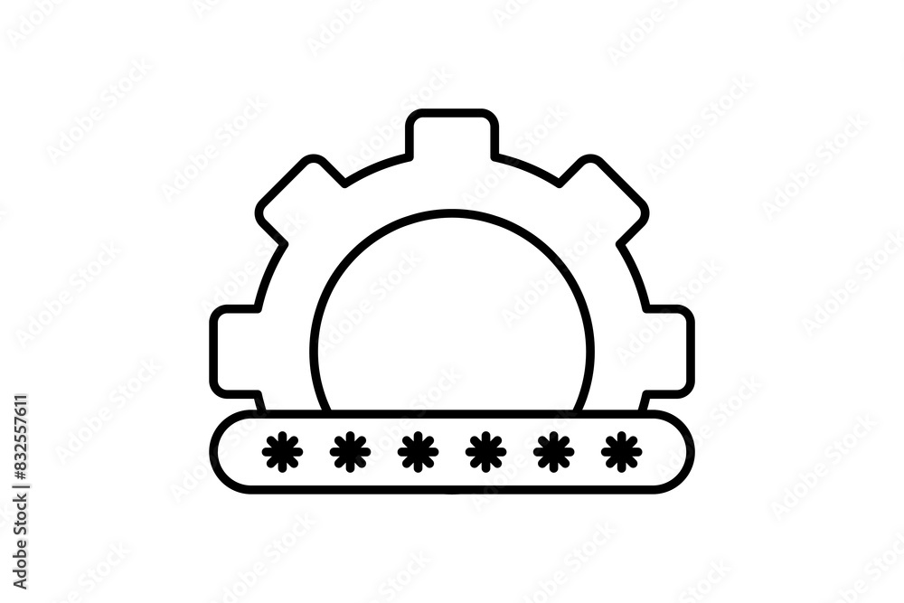 Aufkleber password setup icon. icon related to setup and setting. suitable for web site, app, user interfaces,