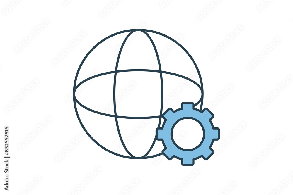 Poster network settings icon. icon related to setup and setting. suitable for web site, app, user interface