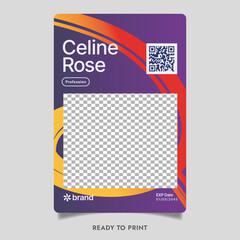 Fototapeta premium Minimalist trendy event id card template