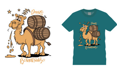 Funny camel vector illustration t shirt design