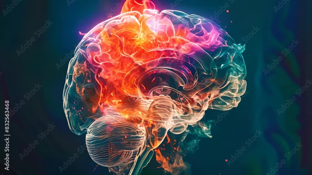 Poster an image of a brain scan reveals the human mind's immense potential, hinting at the limitless possib