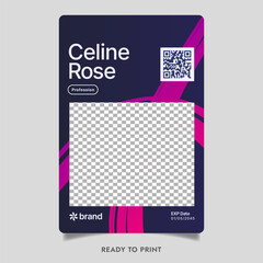 Minimalist trendy event id card template