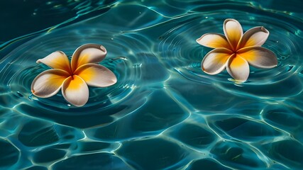 frangipani flowers in water