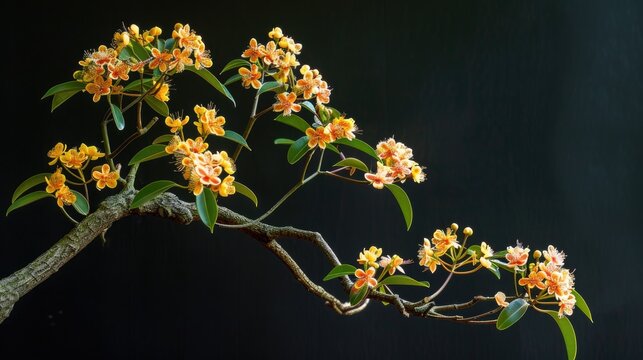 Archidendron pauciflorum displayed against a black backdrop