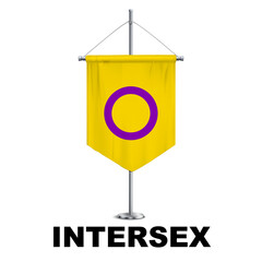 Intersex Pride Medieval Vertical Flag Vector - Symbol of Gender Diversity with its unique grayscale palette and vibrant green accent. Perfect for inclusivity campaigns and awareness events.