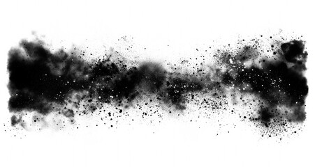 Obraz premium A black and white image of a galaxy with a lot of dust and debris. The image has a moody and mysterious feel to it, as if it is a glimpse into the unknown depths of space