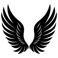 Obraz premium Elegant illustration of black wings for design or inspiration, perfect for artistic projects