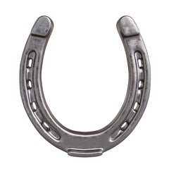 Silver horseshoe on transparent background