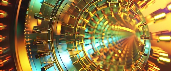 A captivating, abstract image of a golden money vault with bold, colorful bars symbolizing the security and growth of wealth. - Powered by Adobe