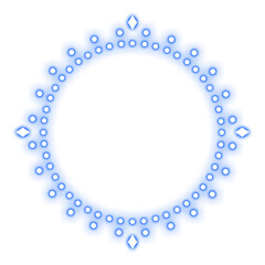 blue circle frame dot neon light