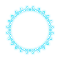 blue circle frame dot neon light and party