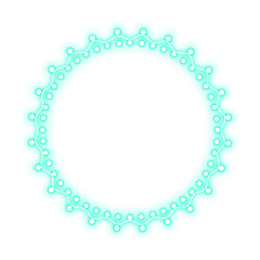 green mint circle frame dot neon light and party