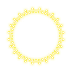 yellow line circle frame dot neon light