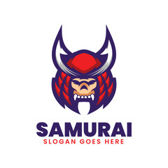 Vector samurai e sport logo design