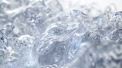 Close up of clear blue ice waves.