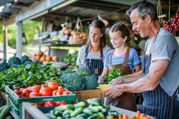 a Caucasian family business preparing fresh produce in a small organic farm