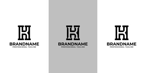 Letters HK Monogram Logo, suitable for any business with HK or KH initials
