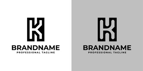 Letters HK Monogram Logo, suitable for any business with HK or KH initials