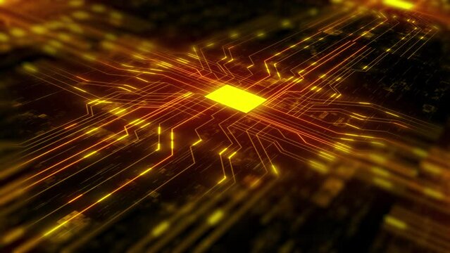 Cpu Chip Processor High Tech Big Data Transfer. Circuit Board Technology Big Data Transfer. Computer Data Transfer To Other Computer. High Tech Mother Bord Technology Animation Background. Computer Pr