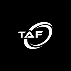 TAF LETTER LOGO WITH WHITE COLOR