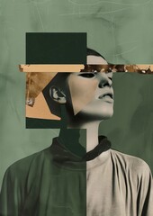 Minimalist Gold, Sage, and Green Palette, Evoking Upset Mood and Inspirational Aesthetic.