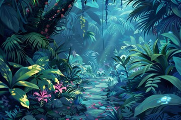 a natural and serene jungle setting