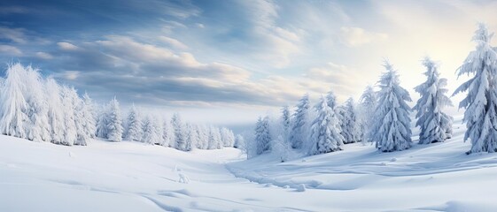 Obraz premium Snowy winter landscape background