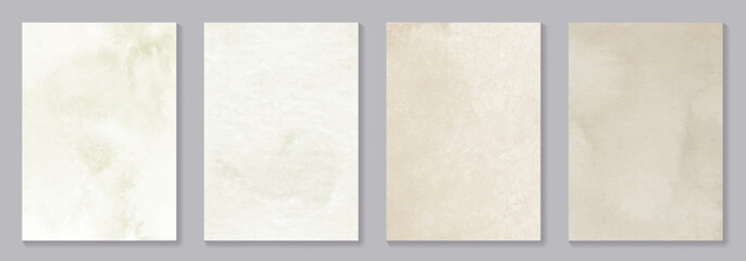 Set of abstract vector watercolor texture and old paper for cover design, flayers, menu, notebook, cards. Hand drawn vintage vector illustration for background.
