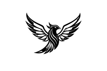 beautiful-colorful-unique-logo-type-bird-shape- black-and-white-background  vector illustration 